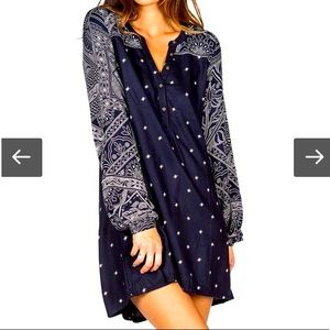 Element Eden navy tie back tunic / dress / shirt